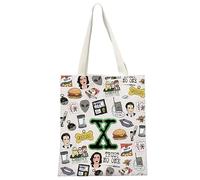 JTOUK Crime Mystery Drama TV Gift Alien Sci-Fi Gift Ufo Lover Gift X TV Show Merchandise Tote Bag for TV Series Fans (Xfile Pattern Tote EU)