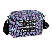 JTOUK D and D Gift Role Playing Games Gift D20 Dice Pouch D D Accessory Pouch Bag DM GamesCrossbody Bag for RPG Gamer (My Actions HKB EU)