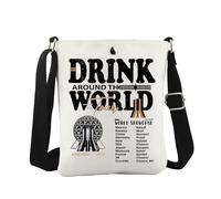 JTOUK Drinking Around the World Crossbody Bag Drinking Squad Gift Food and Wine Festival Gift Epcot Food And Wine Gift (Drinking Around CB EU)