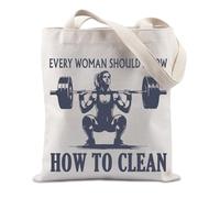 JTOUK Every Woman Should Know how to Clean Tote Bag Weight Lifting Gift Women Weightlifting Gift (How to clean Tote EU)