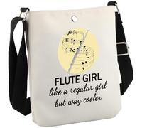 JTOUK Flute Player Gift Flute Lover Gift Marching Band Flutist Makeup Bag Flute Girl Like A Regular Girl But Way Cooler Travel Zipper Pouch for Flutists (Flute Girl CB EU)