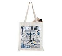 JTOUK Fourth Wing Inspired Tote Bag SJM Literature Gift Dragon Ride Gift for Book Lover (Fourth Tote EU)