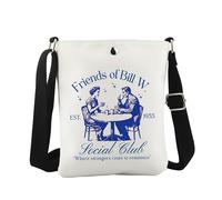 JTOUK Friends of Bill W. Social Club Crossbody Bag AA Coffee Gift Alcoholics Anonymous Gift Sobriety Gift Gift (Bill W CB EU)
