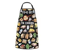 JTOUK Fu*k off I’m Cooking Kitchen Apron Cooking Gift Rude Profanity Gift Sarcasm Cooking Chef Merch (I Cooking Apron EU)