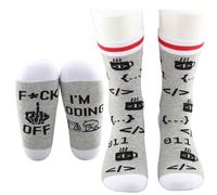 JTOUK Funny Coder Gift Coding Gift Programmer Gift Computer Engineer Gift I'M Coding Socks Gift for Men Women (UK, Alpha, One Size, Regular, Regular, Coding Socks EU)