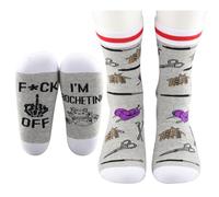 JTOUK Funny Crochet Gift I'M Crocheting Socks Gift for Crocheters Crafting Mom Gift Funny Knitting for Women (UK, Alpha, One Size, Regular, Regular, Crocheting Socks EU)