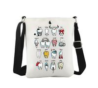 JTOUK Funny Play On Words Teeth Chart Dental Student Gift Dentist Canvas Crossbody Bag (Tooth CB EU)