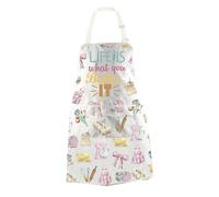JTOUK Funny Woman Chef Kitchen Apron Life Is What You Bake It Woman Cook Gift Bakery Gift Kitchen Mommy Gift (Bake it Apron EU)