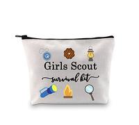 JTOUK Girls Scout Gift Scout Leader Gift Girls Scout Survival Kit Funny Zipper Pouch Accessories (Survival Kit Girls Scout Bag EU),Beige,M