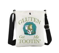 JTOUK Gluten Got Me Tootin Gift Allergy Celiac Disease Frog Gift Toilet Humor Fart Celiac Crossbody Bag (Gluten CB EU)