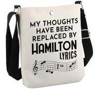 JTOUK Hamilton Inspired Gift Hamilton Musical Inspired Lyrics Gift My Thoughts Have Been Replaced by Hamilton Lyrics Crossbody Bag (Hamilton Lyrics CB EU)