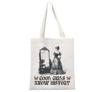 JTOUK History Major Graduation Gift Social Studies Gift Cool Girls Know History Funny History Tote Bag (Know History Tote EU)