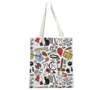 JTOUK Horror Book Lover Literary Gift Canvas Tote Bag (Stephen King Tote EU)