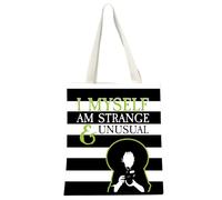 JTOUK Horror Movie Gift Sandworm Gift Goth Halloween Party Gift I Myself Am Strange & Unusual Lydia Tote Bag (I Myself Tote EU)