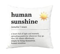 JTOUK Human Sunshine Motivational Gift Home Decor Positivity Appreciation Gift for Coworker Teacher Friends Throw Pillow Cover (Human Sunshine PC EU)