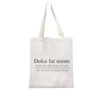 JTOUK Italian Themed gift Sweet Doing Nothing Italian quote gift Dolce far Niente Italy Lover gift Zipper Pouch Travel Bag (Dolce far Niente Tote EU)