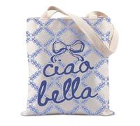 JTOUK Italy Ciao Bella Tote Bag Italian Islands Gift Honeymoon Merch Italy Travel Lover Gift (Ciao Tote EU)