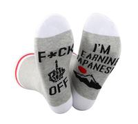 JTOUK Japan Socks I'M Learning Japanese Socks Gift for Men Women Japan Travel Gift Travel Lover Gift (UK, Alpha, One Size, Regular, Regular, Japanese Socks EU)