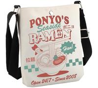 JTOUK Japanese Anime Inspired Gift Cartoon Movie Lover Gift Anime Ramen Cute Kawaii Crossbody Bag (Ramen CB EU)