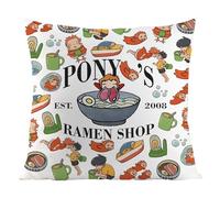 JTOUK Japanese Anime Inspired Gift Japanese Manga Gift Cute Kawaii Anime Decorative Throw Pillowcase Cushion Cover (Ramen Shop PC EU)
