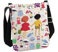 JTOUK Japanese Anime Inspired Gift Japanese Manga Gift Ponyo&Sosuke Crossbody Bag for Cartoon Movie Lover (Ponyo&Sosuke CB EU)