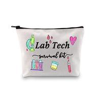 JTOUK Lab Tech Survival Kit Funny Lab Week Lab Tech Gift Laboratory Technician Zipper Pouch Makeup Bag (Survival Lab Tech Bag EU)