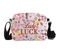 JTOUK Lady Luck Crossbody Bag Vintage Playing Cards Gift Dice Gambling Gift Classic Bunco Dice Gift (Lady Luck HKB EU)