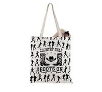 JTOUK Line Dance Inspired Tote Bag Western Country Music Dancing Dancer Gift for Dance Lover (Country Gals Tote EU)