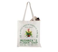 JTOUK Little Shop Horror Movie Gift Feed Me Seymour Tote Bag Scary Movie Fans Gift Horror Lovers Gift (Mushnik Tote EU)