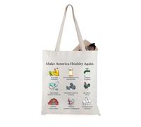 JTOUK Make America Healthy Again Tote Bag Homesteader Gardener Gift Chiropractor Gift Chiropractor Appreciation Gift (Healthy Again Tote EU)