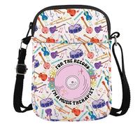 JTOUK Music Therapy Gift Therapist Appreciation Graduation Gift For The Record I'M A Music Therapist Crossbody Bag (Music Therapist CR EU)