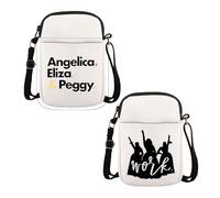 JTOUK Musical Inspired Crossbody Bag Angelica & Eliza & Peggy Fans Gift Musical Theatre Gift for Theater Lover (Work CR EU)