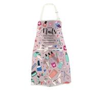 JTOUK Nail Technician Kitchen Apron Nail Polish Gift Nail Manicurist Merch Nail Technician Appreciation Gifts (Great Nails Apron EU)