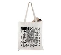 JTOUK Nana Gift Nana Typography Canvas Tote Bag Travel Bag Shopping Bag for Grandma (Nana Tote EU)