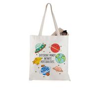 JTOUK Neurodiverse Universe Tote bag Different Minds Infinite Possibilities Autism Acceptance Gift Autism Awareness Gift (Different Minds Tote EU)