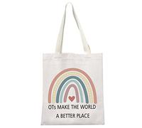 JTOUK OT Gift Occupational Therapy Worker Gift Rainbow Tote Bag OTs Make The World A Better Place OT Retirement Gift (OTs Make Tote EU)