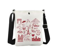 JTOUK Paris Travel Crossbody Bag France Paris City Themed Gift Travel Vacation Gift for Traveler (Paris CB EU)