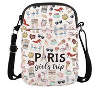 JTOUK Paris Trip Gift Paris Weekend Gift Vacation In Paris Gift Paris Theme Travel Bag Gift For Her France Vacation Crossbody Bag (Trip Paris CB EU)