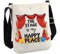 JTOUK Performer Gift Broadway Play Performer Gift Musical Lovers Gifts The Stage is My Happy Place Crossbody Bag Gift for Musician (Stage Happy Place CB EU)