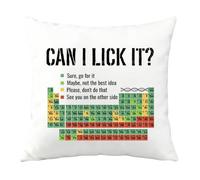 JTOUK Periodic Table of Elements Gift Chemistry Lover Gift Can I Lick It Funny Science Throw Pillow Cover Cushion Case (Lick It PC EU)