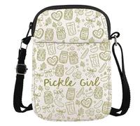 JTOUK Pickle Crossbody Bag Canning Season Gift Canned Pickle Jar Gift for Gherkin Cucumber Lovers (Pickle CR EU)