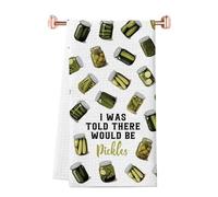 JTOUK Pickle Gift For Pickle Lovers I Was Told There Would Be Pickles Kitchen Towel Vegan Gift Birthday Gift (Pickle Towel EU)