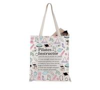 JTOUK Pilates Instructor Tote Bag Pilates Teacher Appreciation Accessories Pilates Workout Gift (Pilates Instructor Tote EU)