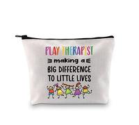 JTOUK Play Therapy Makeup Bag Therapist Gift Play Therapist Making A Big Difference Gift for Proud Play Therapists (Play Therapy Bag EU)