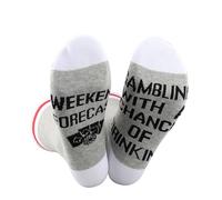 JTOUK Playing Cards Gift Weekend Forecast Gambling With A Chance Of Drinking Socks Casino Gambling Lover Gift for Men Women (UK, Alpha, One Size, Regular, Regular, Forecast Gambling Socks EU)
