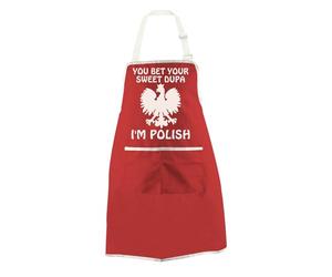 JTOUK Polish Kitchen Apron You Bet Your Sweet Dupa Apron Chef BBQ Grilling Gift Polish Poland Souvenir (I Polish Apron EU)