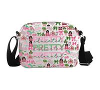 JTOUK Pretty Educated Dedicated Melanated Crossbody Bag Pink and Green Sorority Sisterhood Gift Greek Gift (Pretty HKB EU)