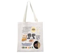 JTOUK Pride Prejudice Book Lover Gift Literary Canvas Bookish Tote Bag for Reader Bookworm (Pride Prejudice Tote EU)
