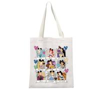 JTOUK Princess Squad Group Gift Princess Characters Gift Princess Themed Tote Bag for Magic Kingdom Lovers (Princess Tote EU)