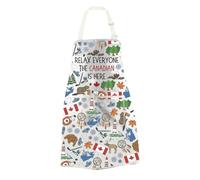 JTOUK Relax Everyone the Canadian Is Here Kitchen Apron Funny Canadian Canada Gift Canada Day Gift (Relax Everyone Apron EU)